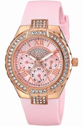 Guess Watches : 0300L3 Pink Dial Silicone/rubber Band Women Watch