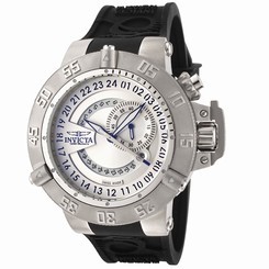 Invicta Watches : 0327 Quartz GMT Date Black Rubber Men Watch