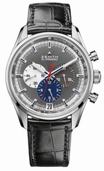 Zenith Watches : 03.2040.400/26.C496 El Primero Chronograph Date Black Leather Men Watch