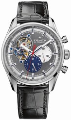 Zenith Watches : 03.2040.4061/23.C496 El Primero Chronomaster 1969 Open Black Leather Men Watch