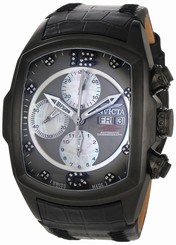 Invicta Watches : 0513 Automatic Chronograph Day Date Black Leather Men Watch