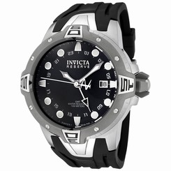Invicta Watches : 0651 Quartz Reserve Collection Sea Excursion GMT Black Polyurethane Men Watch