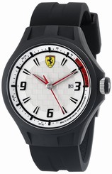 Ferrari Watches : 0830001 White Dial Plastic Band Men Watch