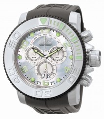 Invicta Watches : 0861 Quartz Mother of Pearl Chronograph Polyurethane Men Watch