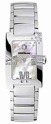 MontBlanc Watches : 101557 Quartz Mother of Pearl Diamond Dial Diamond Bezel Stainless Steel Women Watch