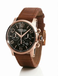 MontBlanc Watches : 101565 Automatic COSC Chronograph Date 18k Rose Gold Case Brown Leather Men Watch