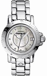MontBlanc Watches : 101653 Quartz Mother of Pearl Diamond Dial Stainless Steel Women Watch