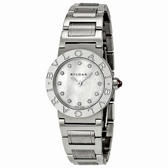 Bvlgari Watches : 101886 Quartz Mother Of Pearl Diamond Dial Stainless Steel Women Watch