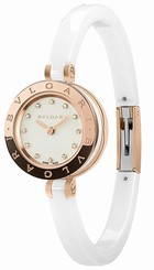 Bvlgari Watches : 102174 Quartz Analog 18k Rose Gold Case White Ceramic Women Watch