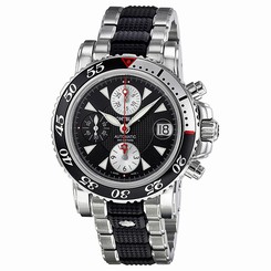 Fake AAA MontBlanc Watches : 102359 Automatic Chronograph Date Stainless Steel and Black Rubber Men Watch Watch