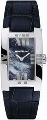 MontBlanc Watches : 104294 Quartz Black Mother of Pearl Dial Dark Blue Leather Women Watch