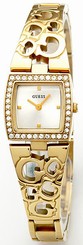 Guess Watches : 10568L1 Quartz Analog Crystal Bezel Gold Tone Stainless Steel Women Watch