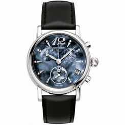 MontBlanc Watches : 105892 Quartz Chronograph Date Black Leather Women Watch
