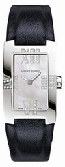 MontBlanc Watches : 106490 Quartz Mother of Pearl Dial Black Leather Women Watch