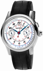 MontBlanc Watches : 106496 Manual Wind 18k White Gold Case Black Leather Men Watch