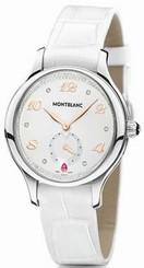MontBlanc Watches : 106499 Quartz White Diamond Dial White Leather Women Watch