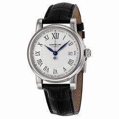 MontBlanc Watches : 107114 Automatic Roman Numerals Dial Date Black Leather Men Watch