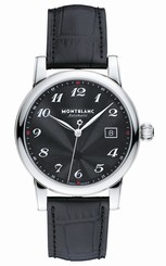 MontBlanc Watches : 107314 Automatic Black Dial Date Black Leather Men Watch