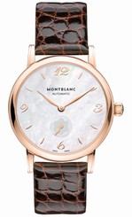 MontBlanc Watches : 107911 Automatic Analog Rose Gold Case Leather Women Watch
