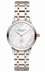 MontBlanc Watches : 107915 Automatic Mother of Pearl Dial 18k Rose Gold and Stainless Steel Women Watch