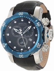 Invicta Watches : 10822 Quartz Chronograph Date Black Leather Men Watch