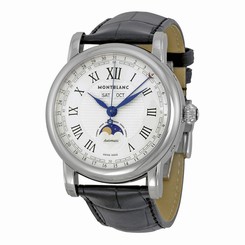 MontBlanc Watches : 108736 Automatic Day Date Month Moon Phase Black Leather Men Watch