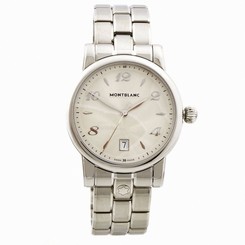 MontBlanc Watches : 108761 Quartz Silver Dial Date Stainless Steel Men Watch