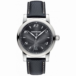 MontBlanc Watches : 108763 Quartz Black Dial Date Black Leather Men Watch