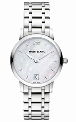 MontBlanc Watches : 108764 Quartz Mother of Pearl Dial Date Stainless Steel Women Watch