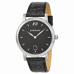 MontBlanc Watches : 108769 Quartz Analog Date Black Leather Men Watch