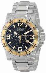 Invicta Watches : 10893 Black Dial Stainless Steel Band Men Watch