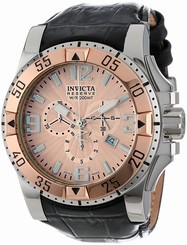 Invicta Watches : 10901 Quartz Chronograph Date Black Leather Men Watch