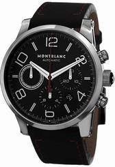 MontBlanc Watches : 109345 Automatic Chronograph Date Black Leather Men Watch
