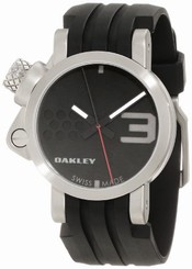 Oakley Watches : 10-031 Quartz Analog Black Dial Rubber Strap Men Watch