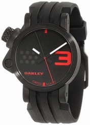 Oakley Watches : 10-033 Quartz Analog Black Dial Rubber Strap Men Watch