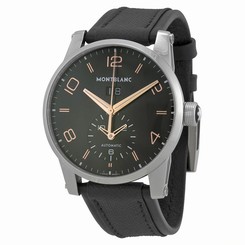 MontBlanc Watches : 110465 Automatic Dual Time Date Black Leather Special Edition Men Watch