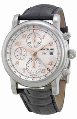 MontBlanc Watches : 110590 Automatic Chronograph UTC Black Leather Men Watch