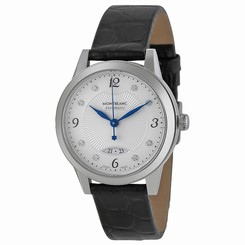 MontBlanc Watches : 111055 Automatic Diamond Date Dial Black Leather Women Watch