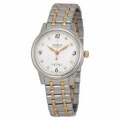 MontBlanc Watches : 111058 Automatic Diamond Dial Date Stainless Steel and 18k Rose Gold Women Watch
