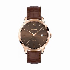 MontBlanc Watches : 111875 Automatic Brown Dial Date 18k Rose Gold Case Brown Leather Men Watch