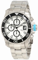 Invicta Watches : 11221 White Luminous Dial Stainless Steel Men Watch