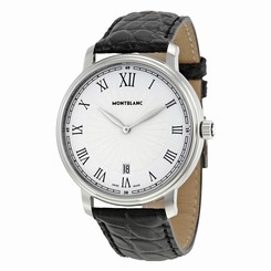MontBlanc Watches : 112633 White Guilloche Quartz Men Watch