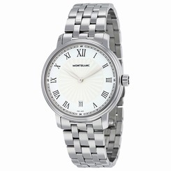 MontBlanc Watches : 112636 White Guilloche Quartz Men Watch