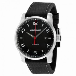 MontBlanc Watches : 113877 Automatic Date Black Leather Men Watch
