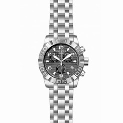 Invicta Watches : 11458 Black Dial Uni-directional Rotating Stainless Steel Band Men Watch