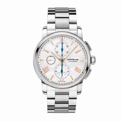 MontBlanc Watches : 114856 Silvery White Guilloch?? Automatic Men Watch
