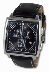 Guess Watches : 11518G1 Quartz Chronograph Black Leather Men Watch