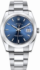 Rolex Watches : 115200 Blue Dial Stainless Steel Band Men Watch