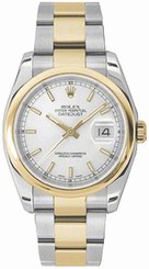 Rolex Watches : 116203 Silver Dial Gold Band Men Watch