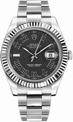 Rolex Watches : 116334 Charcoal-dark-grey Dial Stainless Steel Band Men Watch